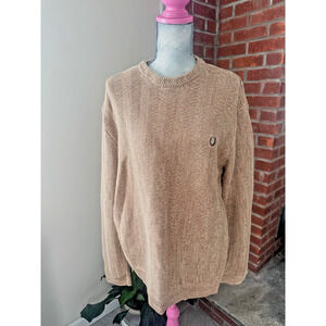 Chaps Tan Camel Color Cable Knit Sweater Mens XL Unisex